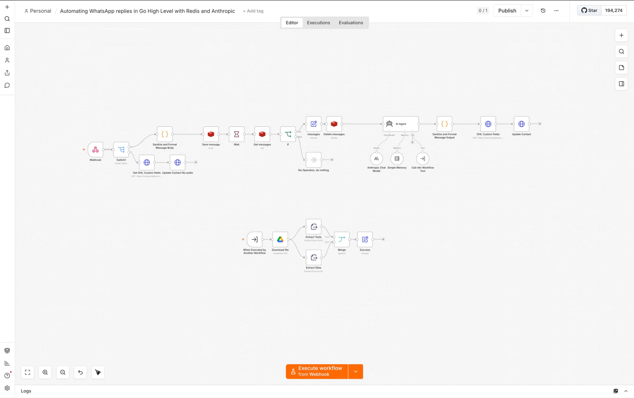 GoHighLevel WhatsApp AI Replies n8n automation workflow